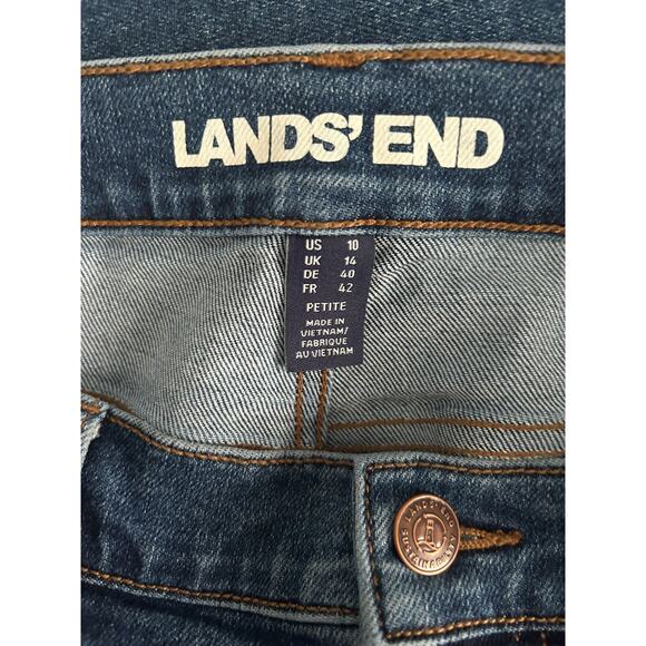 NWOT Lands' End Recover High Rise Wide Leg Indigo Jeans Size 10 Petite - Picture 5 of 15
